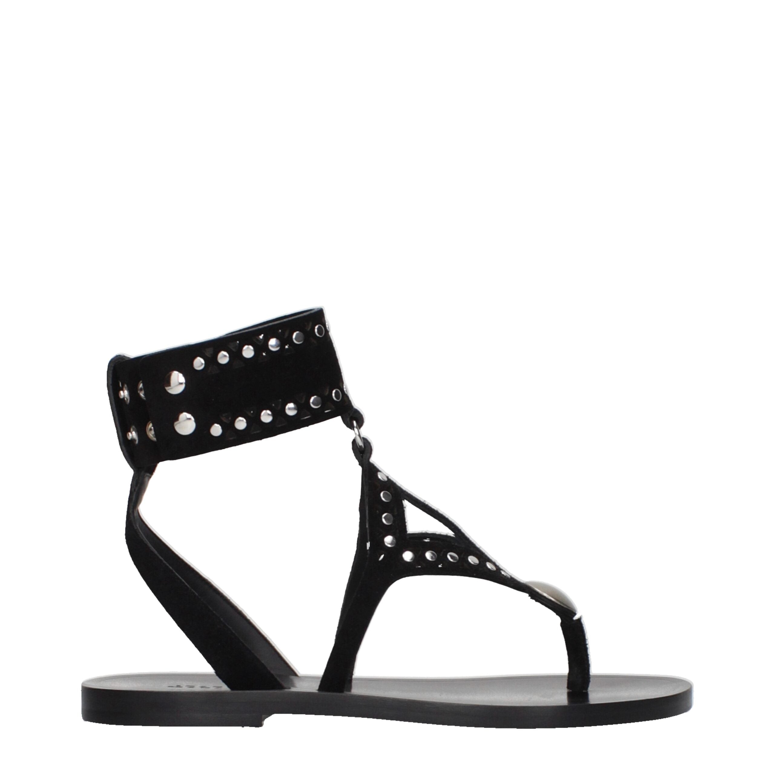 Isabel Marant Black Leather Flip-Flop Women's Sandals