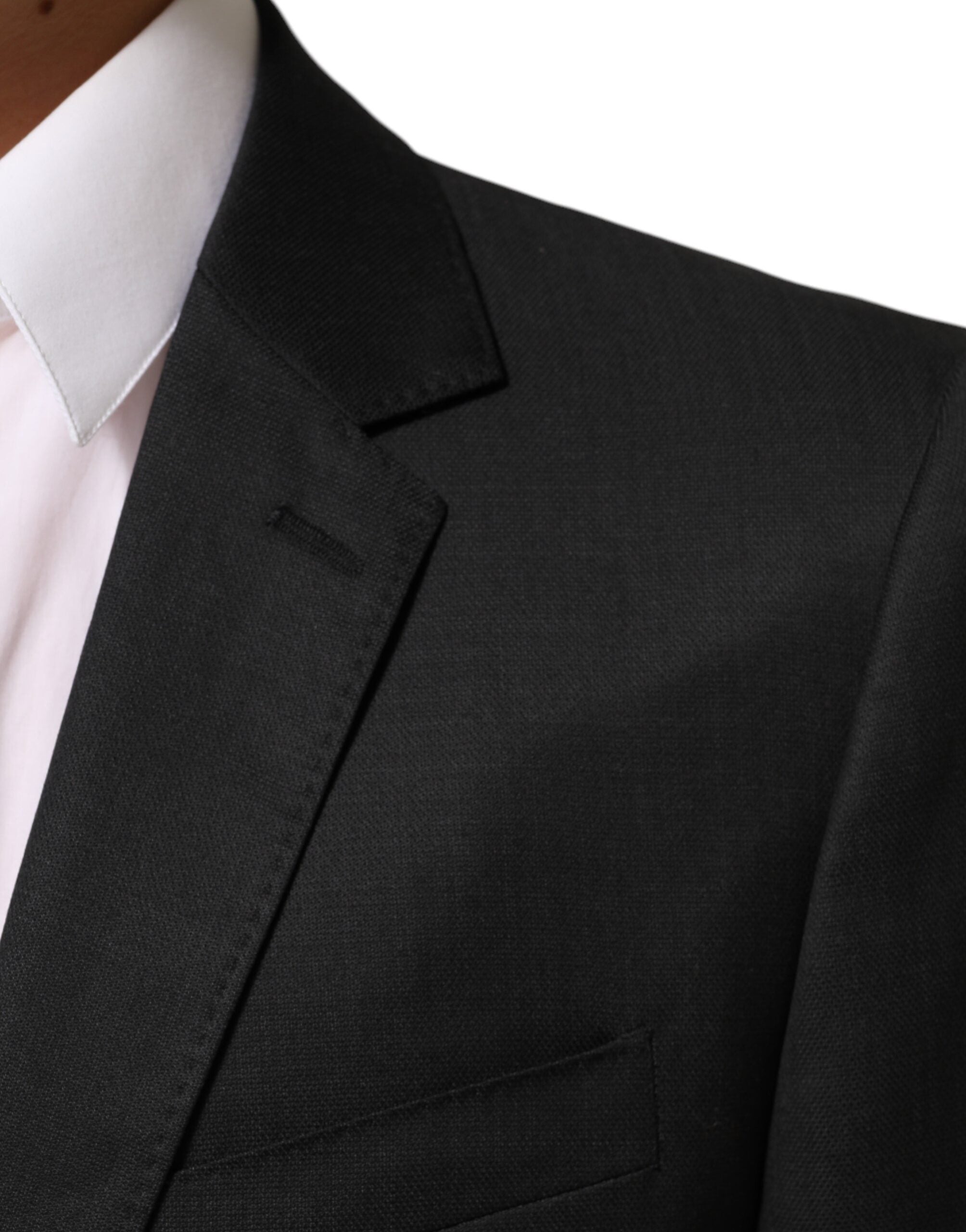 Dolce & Gabbana Black Single Breasted Men Coat MARTINI Men's Blazer