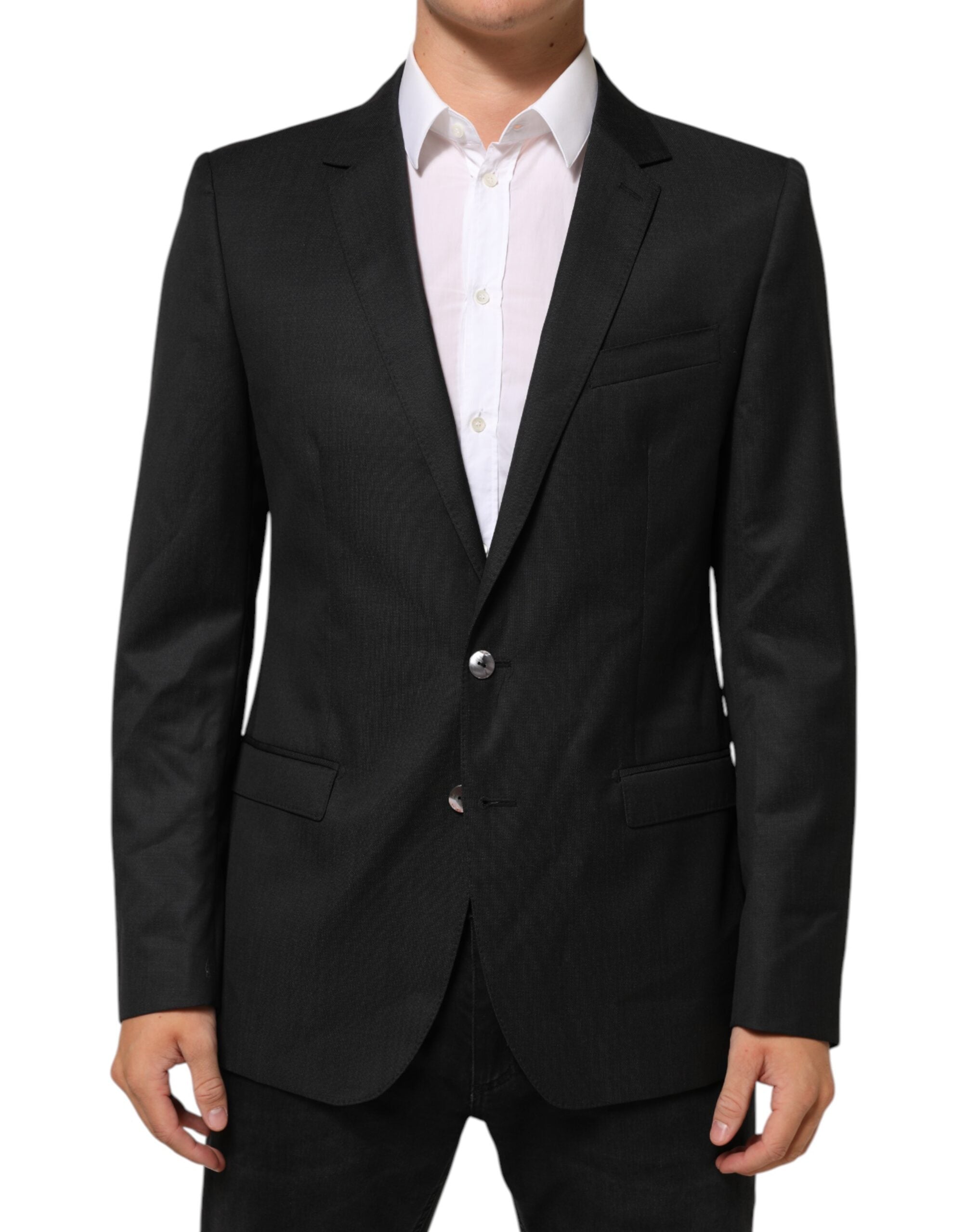 Dolce & Gabbana Black Single Breasted Men Coat MARTINI Men's Blazer