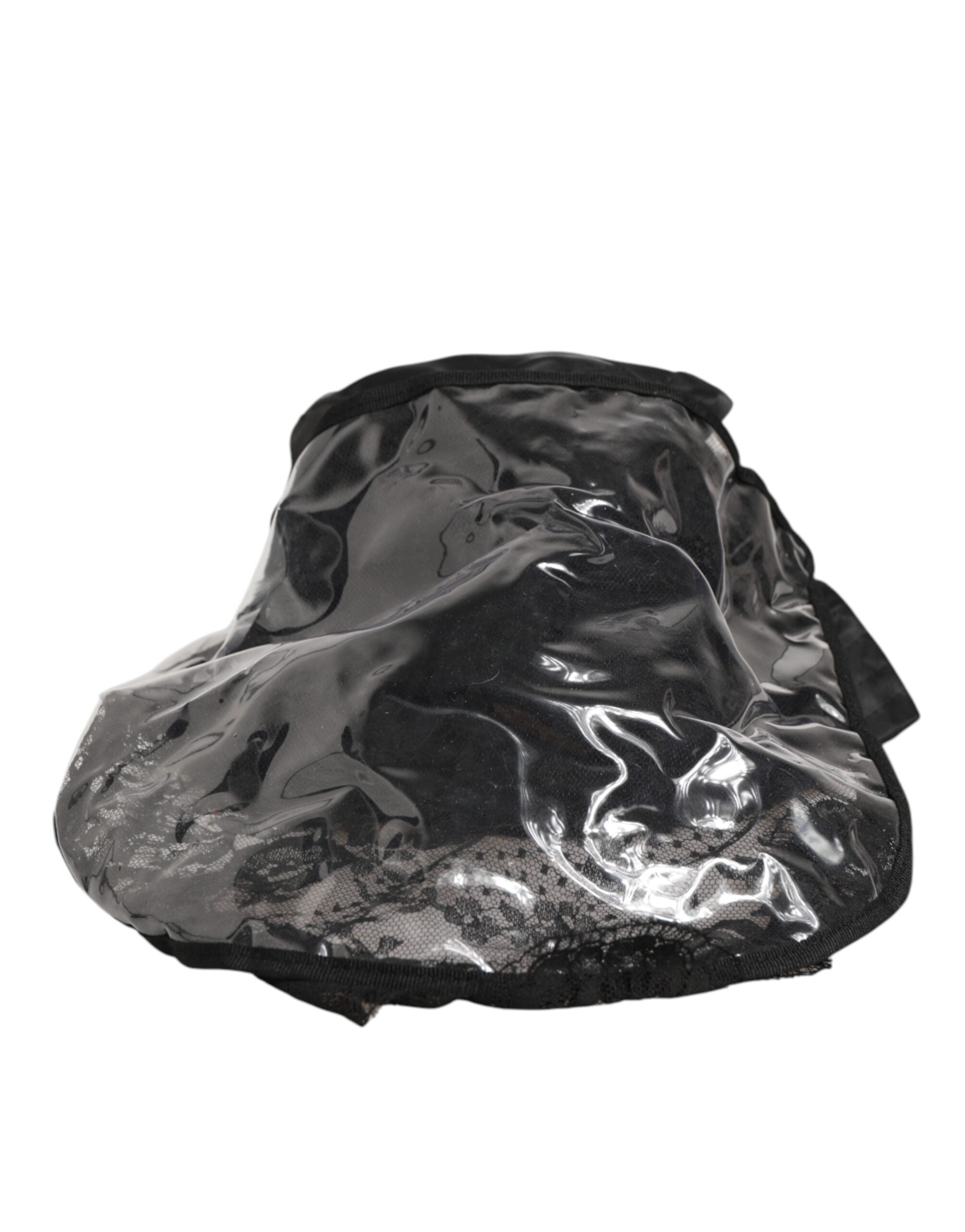 Dolce & Gabbana Black PVC Wide Brim Men Bucket Capello Men's Hat