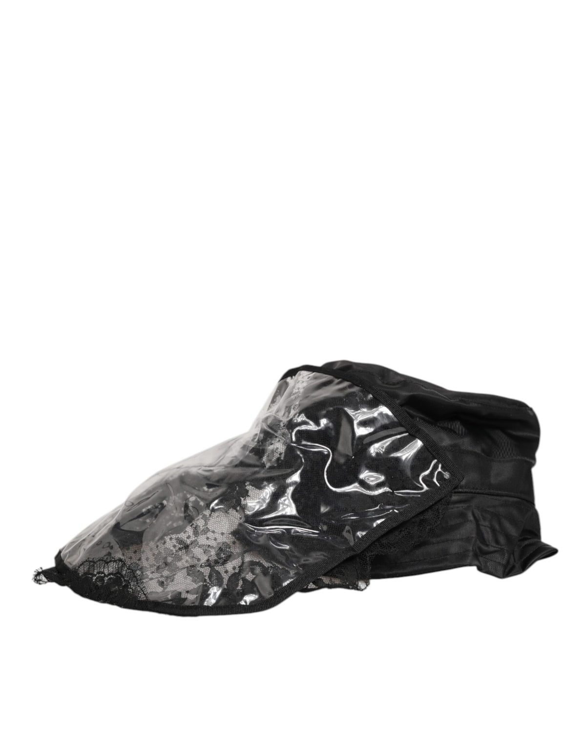 Dolce & Gabbana Black PVC Wide Brim Men Bucket Capello Men's Hat