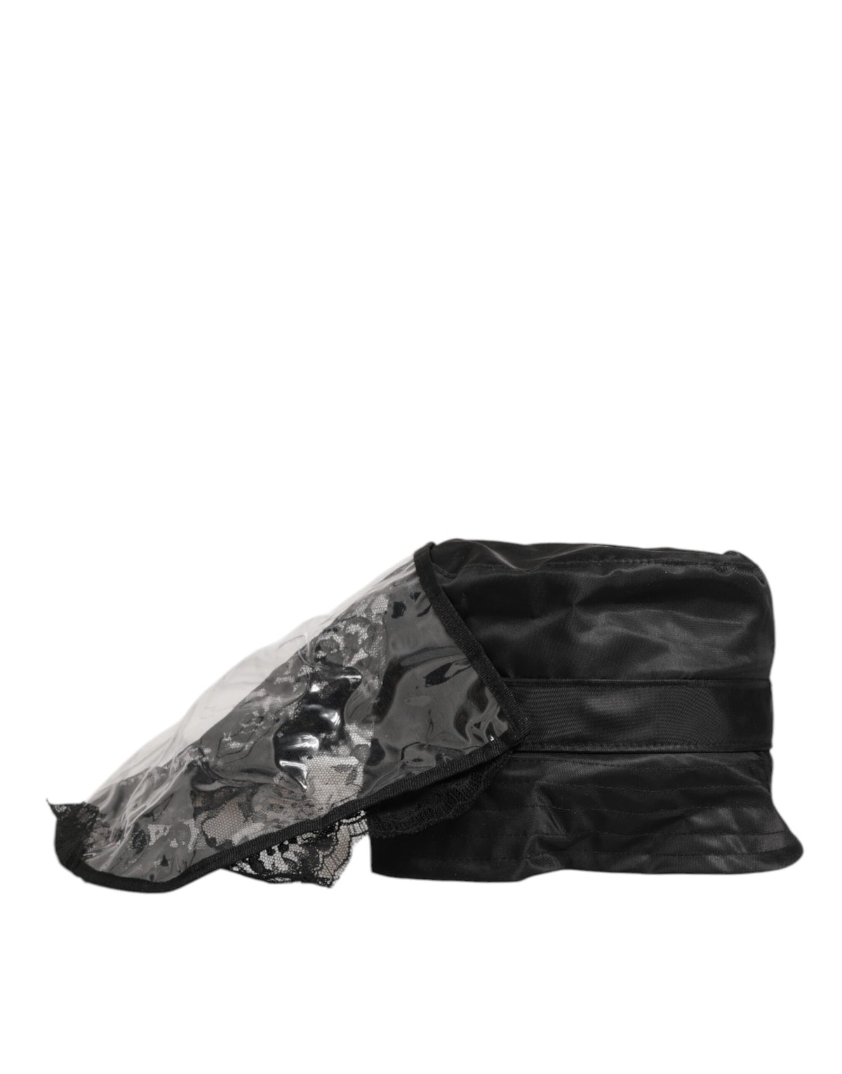 Dolce & Gabbana Black PVC Wide Brim Men Bucket Capello Men's Hat
