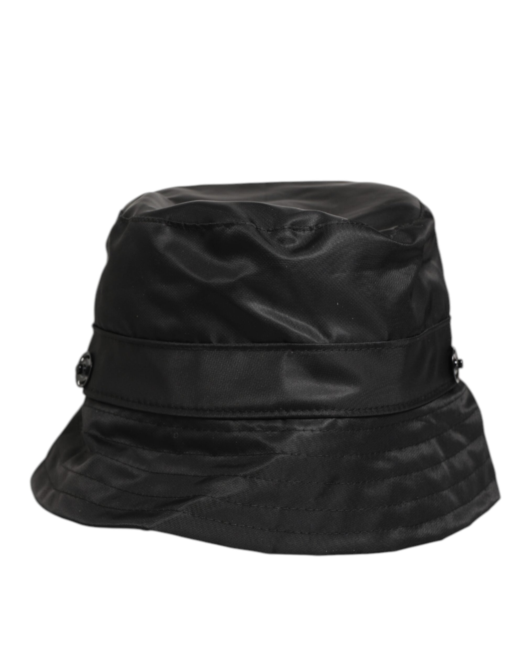 Dolce & Gabbana Black PVC Wide Brim Men Bucket Capello Men's Hat