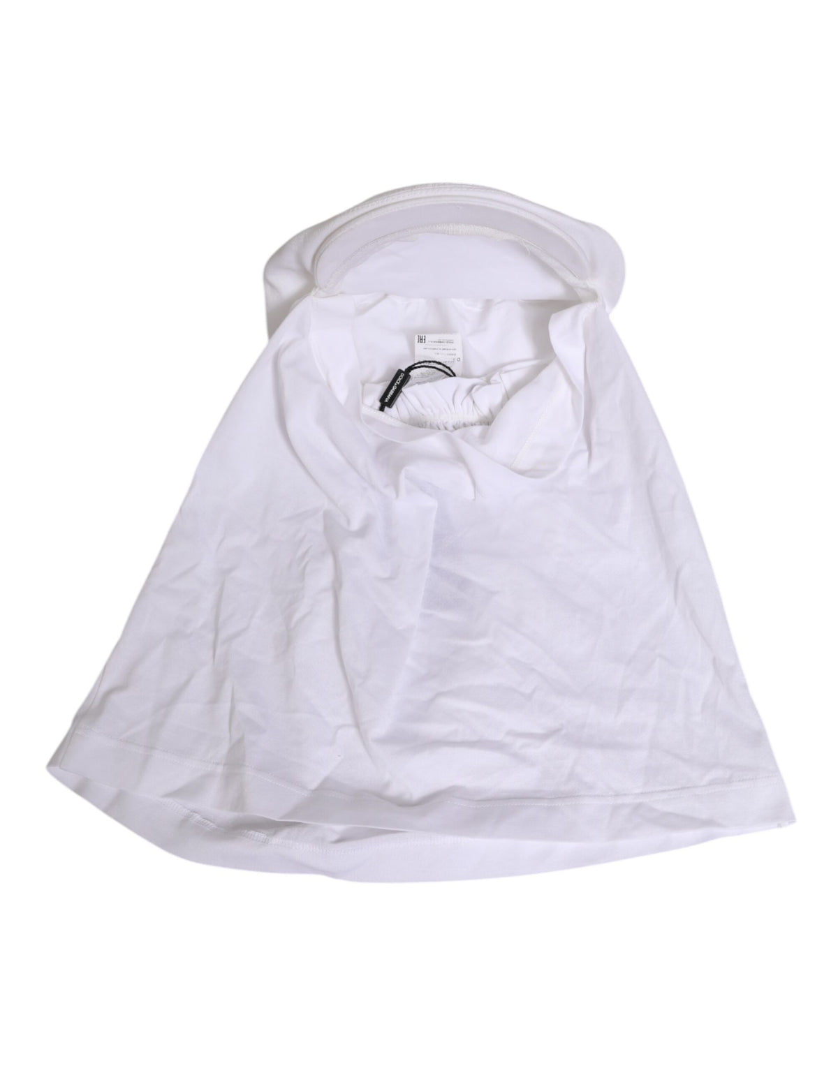 Dolce & Gabbana White Cotton DG Logo Plaque Baseball Balaclava Men's Hat