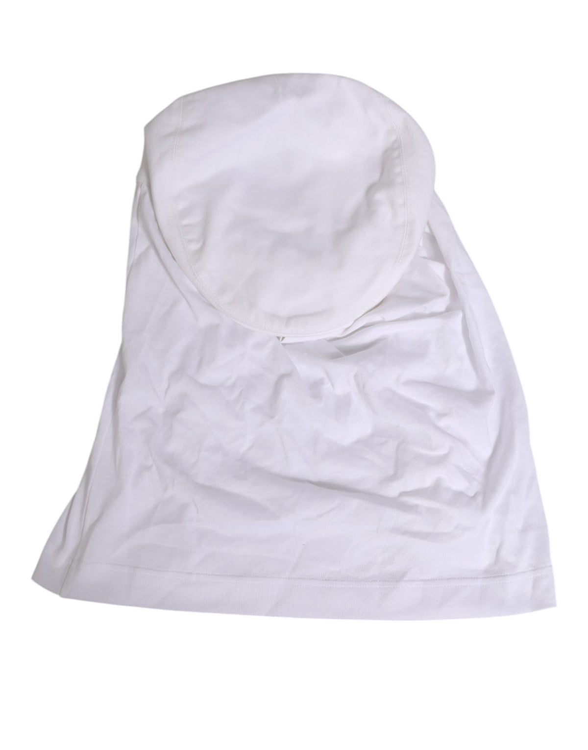 Dolce & Gabbana White Cotton DG Logo Plaque Baseball Balaclava Men's Hat