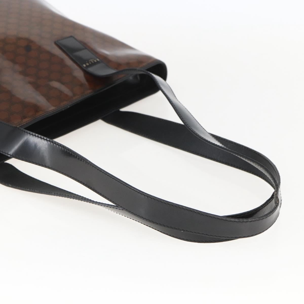 Celine Vintage Macadam Macadam Canvas Vinyl Brown Plastic Shoulder Bag Bag (Pre-Owned)