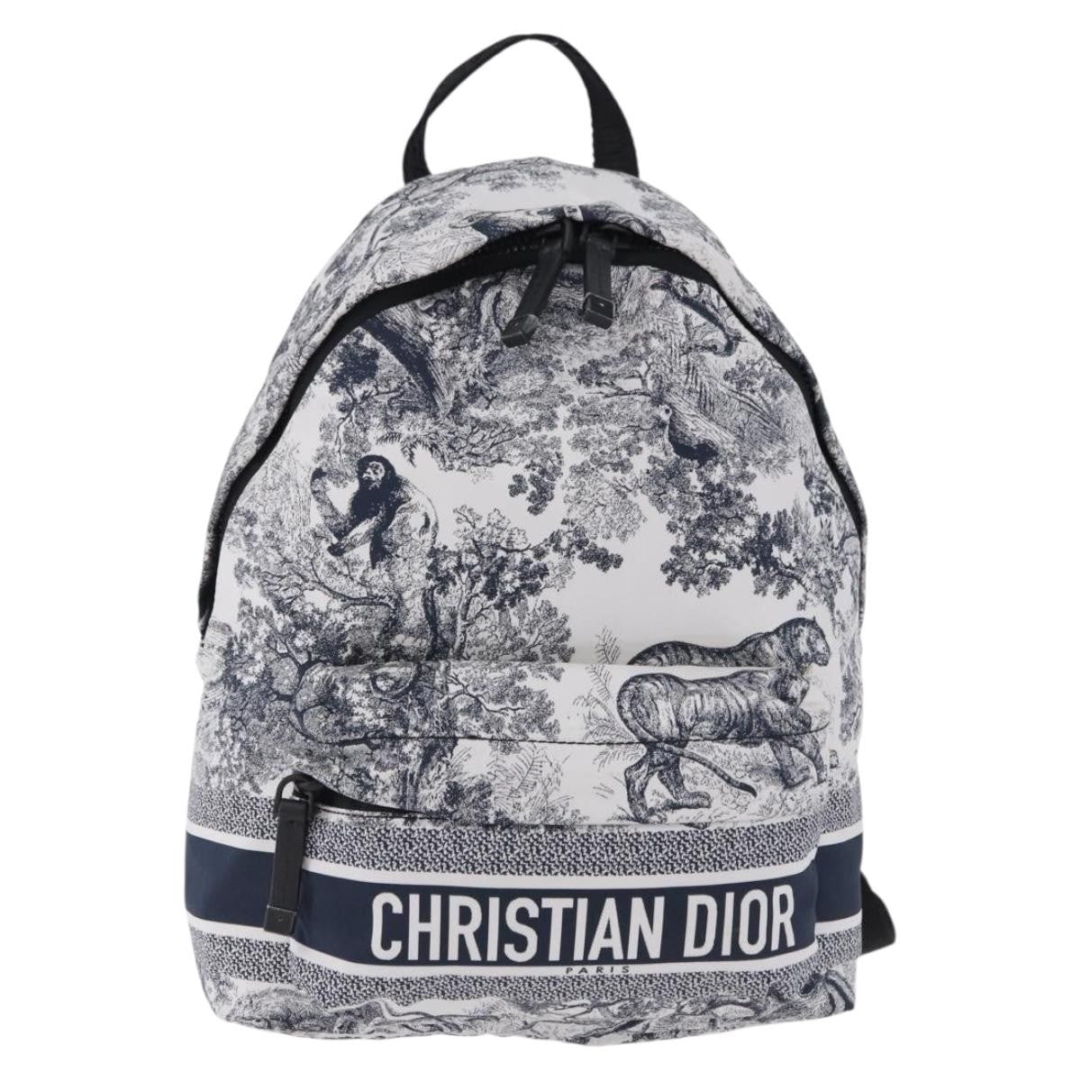 Christian Dior Toile De Jouy Travel Technical Fabric Navy Nylon Backpack Bag (Pre-Owned)