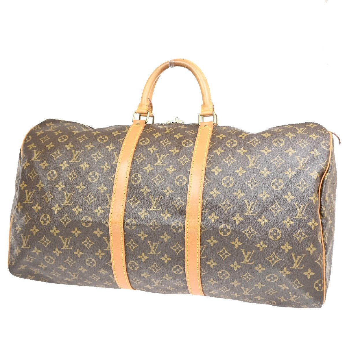 Louis Vuitton Keepall Bag Monogram Canvas Brown Canvas Travel Bag Bag (Pre-Owned)