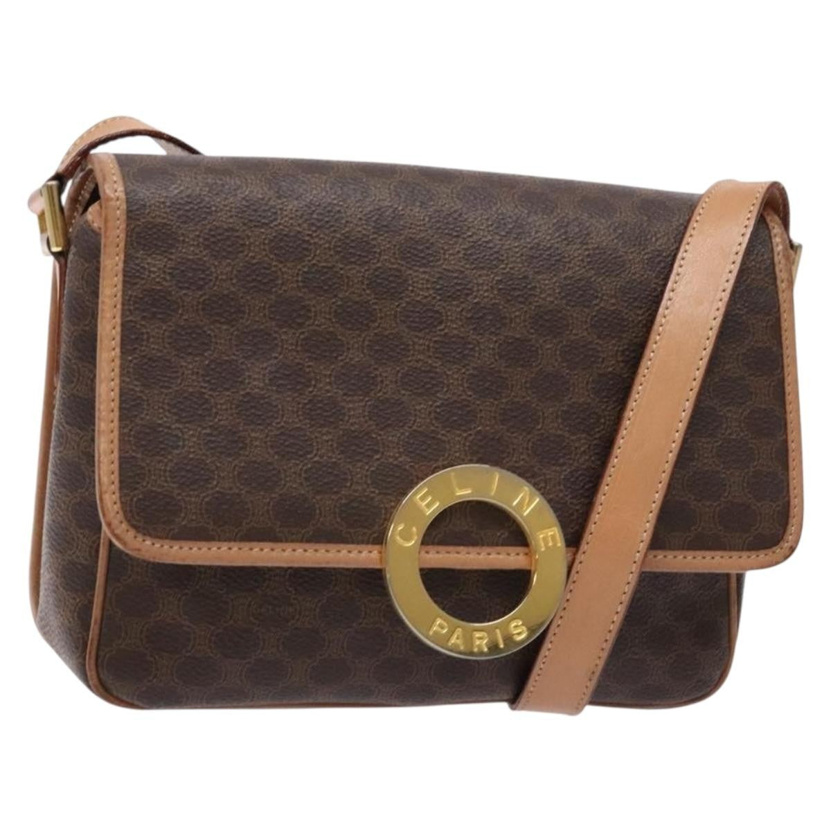 Celine Vintage Macadam Canvas Brown Canvas Bag (Pre-Owned)