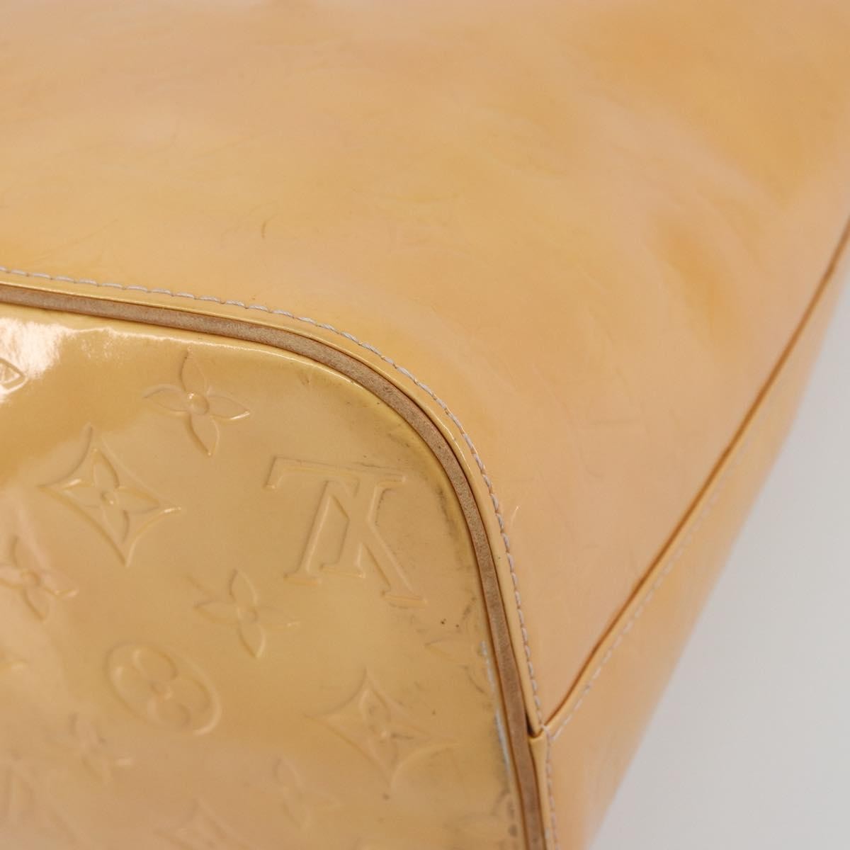 Louis Vuitton Houston Monogram Vernis Beige Patent_Leather Handbag (Pre-Owned)