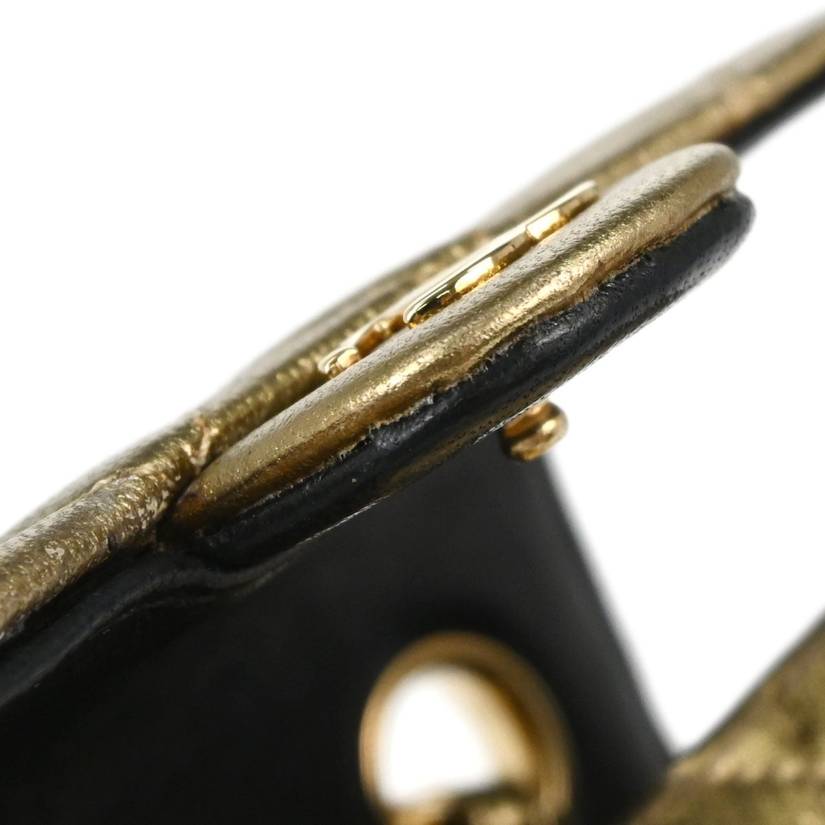 Chanel Vintage Flap Bag Charm Quilted Lambskin Gold Leather Clutche & Pouche Bag (Pre-Owned)