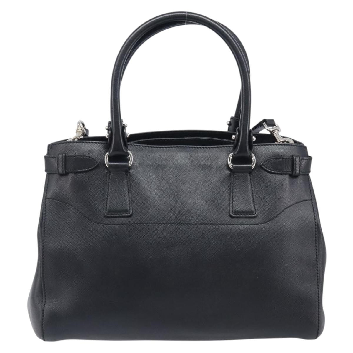 Salvatore Ferragamo Beky Saffiano Leather Black Leather Tote Bag Bag (Pre-Owned)