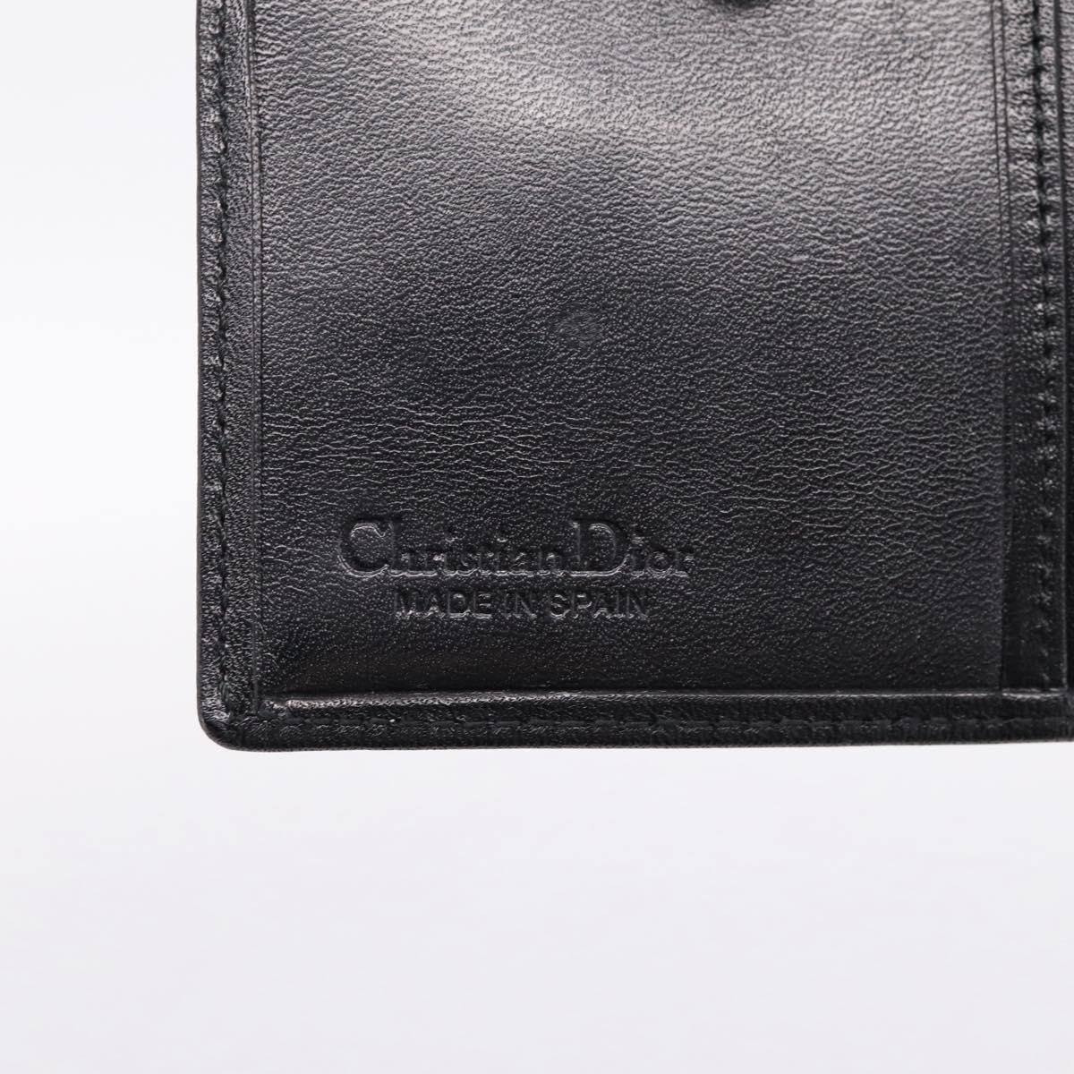 Christian Dior Bifold Card Holder Leather Black Leather Card Holders Accessory (Pre-Owned)