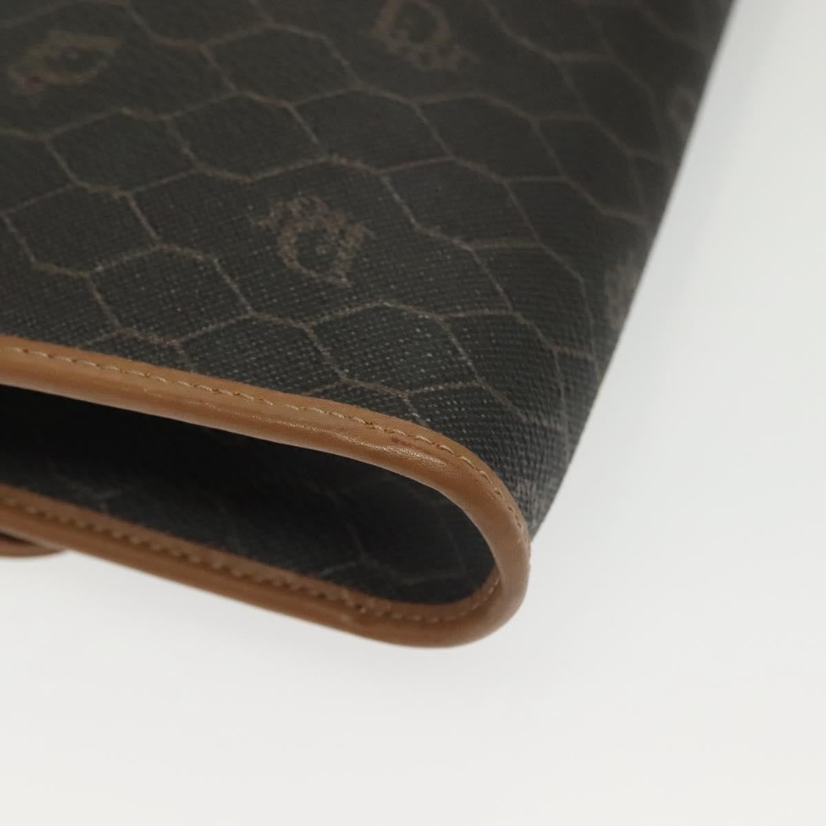 Christian Dior Vintage Honeycomb Chain Canvas Black Canvas Bag (Pre-Owned)