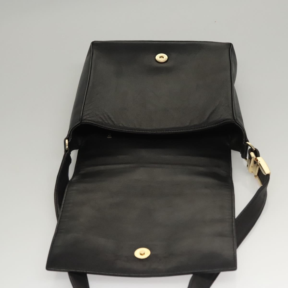 Chanel Chocolate Bar Cc Quilted Leather Black Leather Shoulder Bag Bag (Pre-Owned)