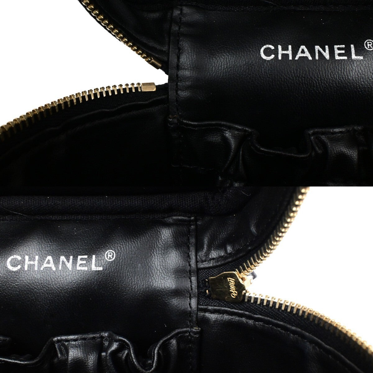 Chanel Vintage Timeless Cosmetic Case Caviar Black Calfskin Handbag (Pre-Owned)