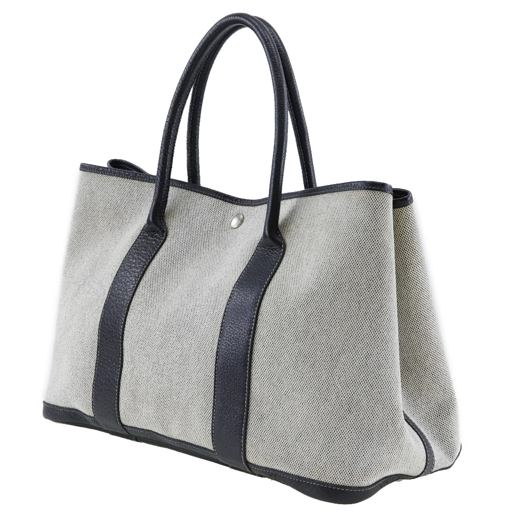 Hermès Garden Party Grey Canvas Tote Bag (Pre-Owned)