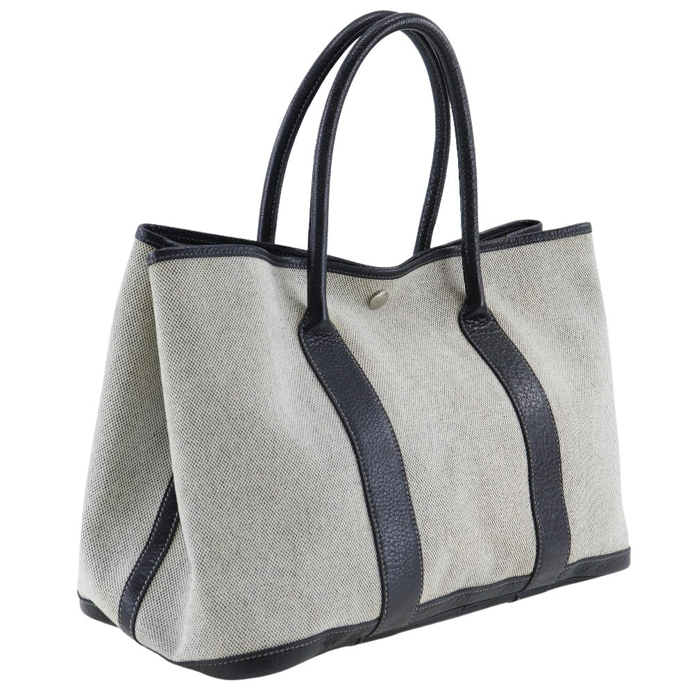 Hermès Garden Party Grey Canvas Tote Bag (Pre-Owned)