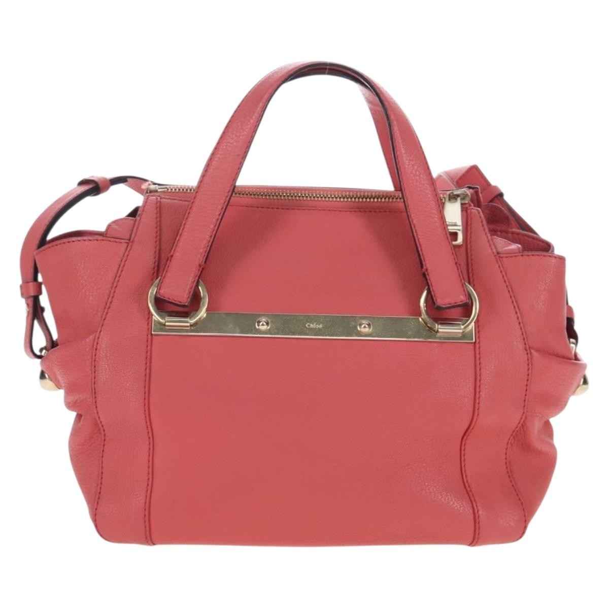 Chloe Bridget Convertible Satchel Leather Pink Leather Handbag (Pre-Owned)