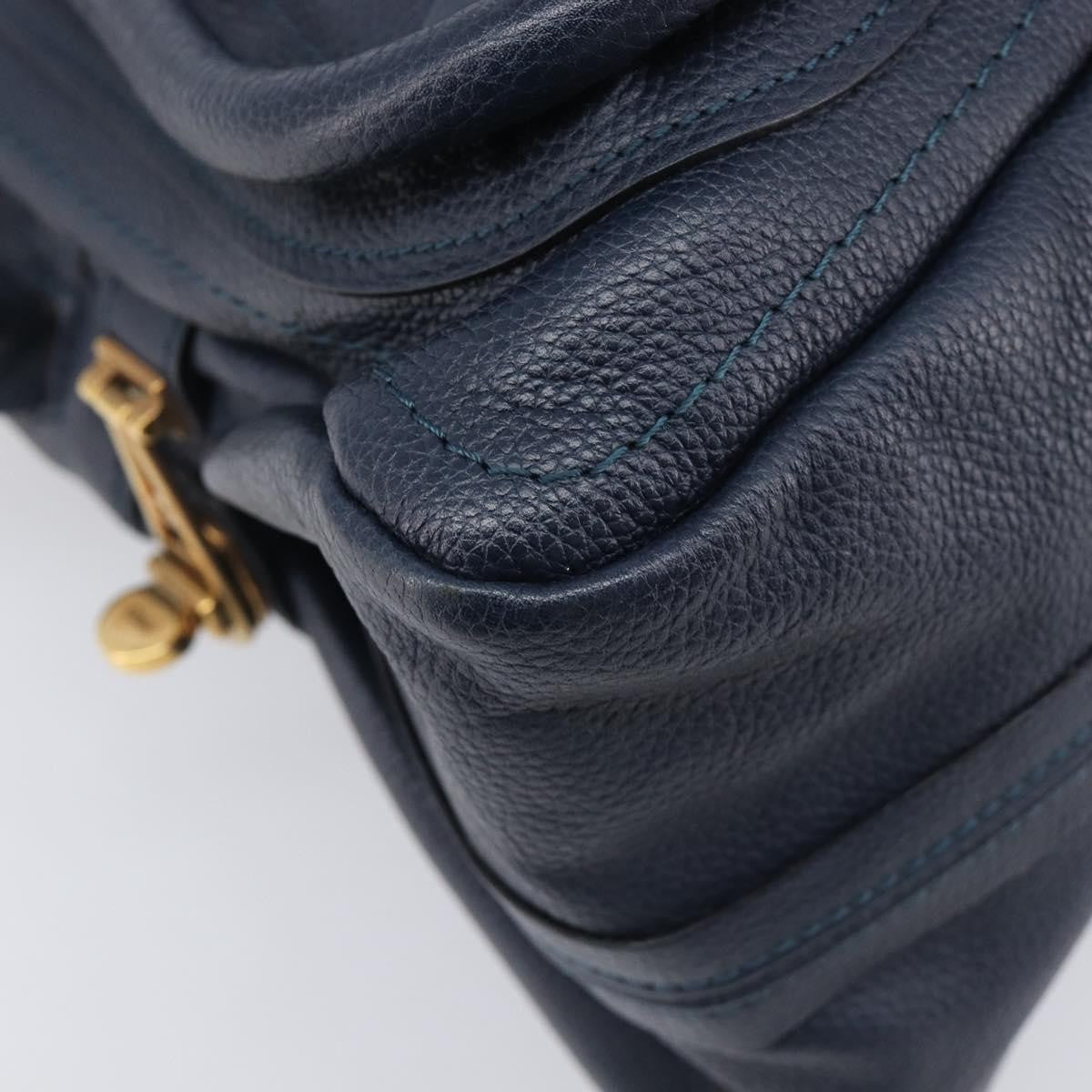 Chloe Paraty Top Handle Leather Navy Leather Handbag (Pre-Owned)