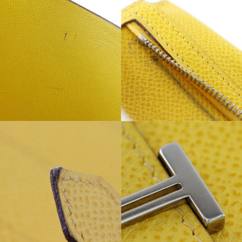 Hermes Bearn Epsom Yellow Leather Wallets Accessory (Pre-Owned)