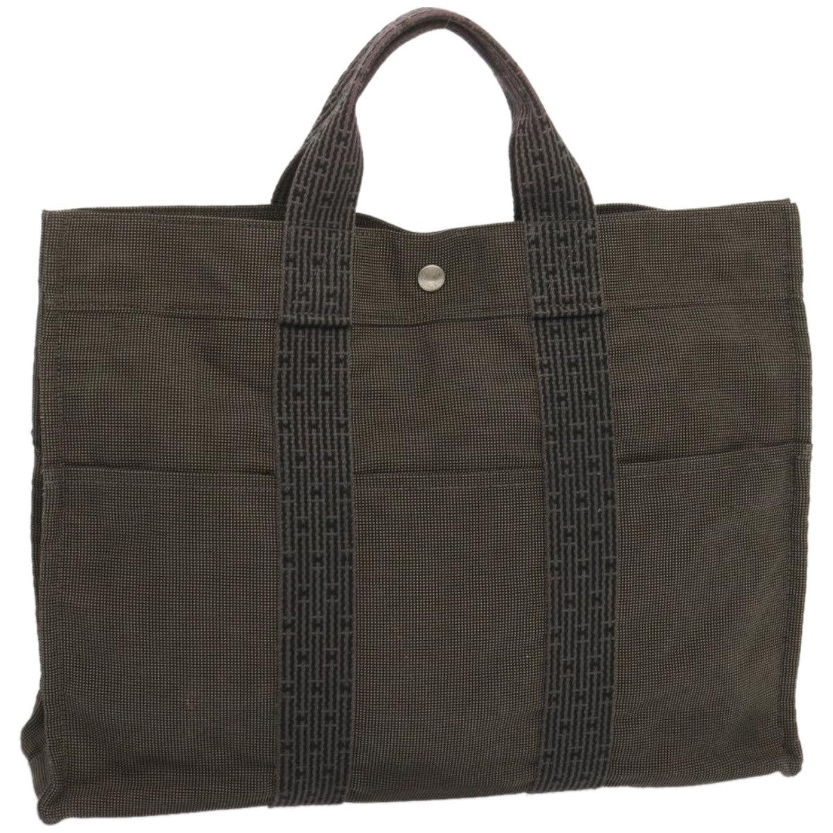 Hermes Fourre-Tout Herline Canvas Gray Canvas Tote Bag Bag (Pre-Owned)