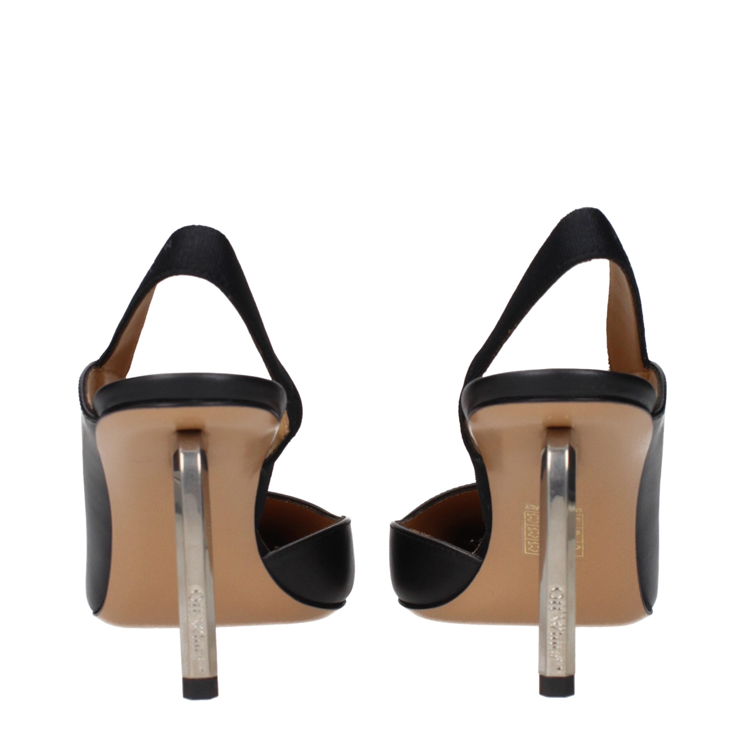 Off-White Black Leather High Heel Women's Pumps