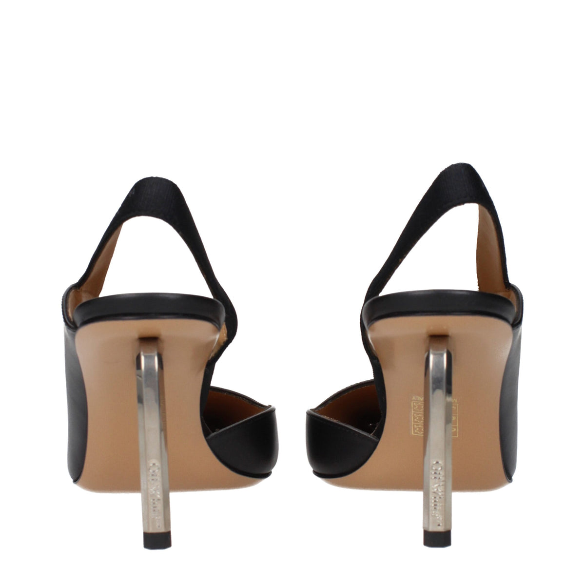 Off-White Black Leather High Heel Women's Pumps