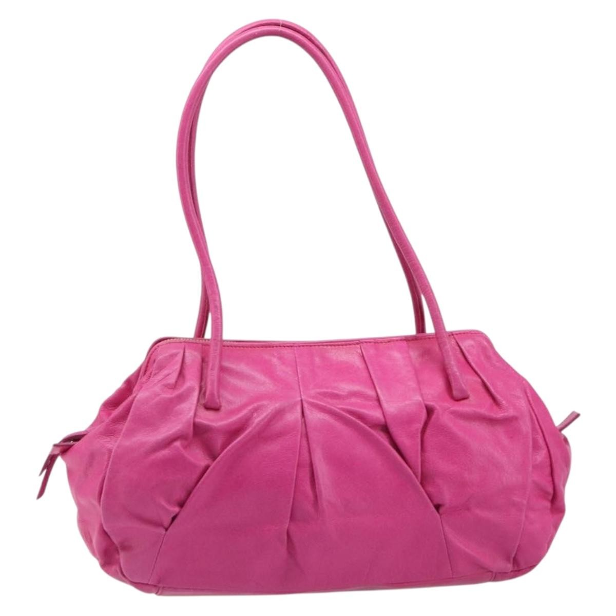 Miu Miu Shoulder Leather Pink Leather Shoulder Bag Bag (Pre-Owned)