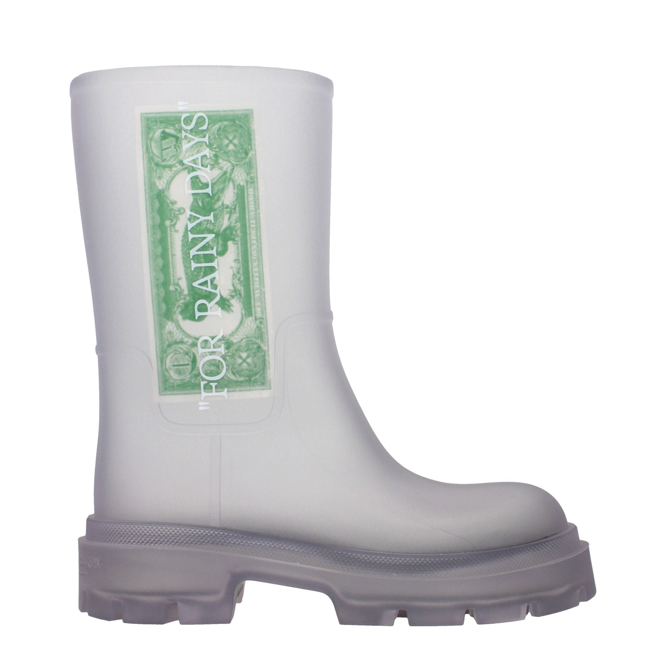 Off-White Transparent Pvc Ankle Men's Boots