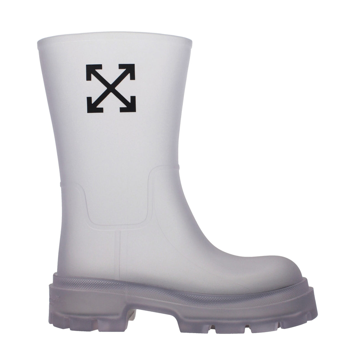 Off-White Transparent Pvc Ankle Women's Boots