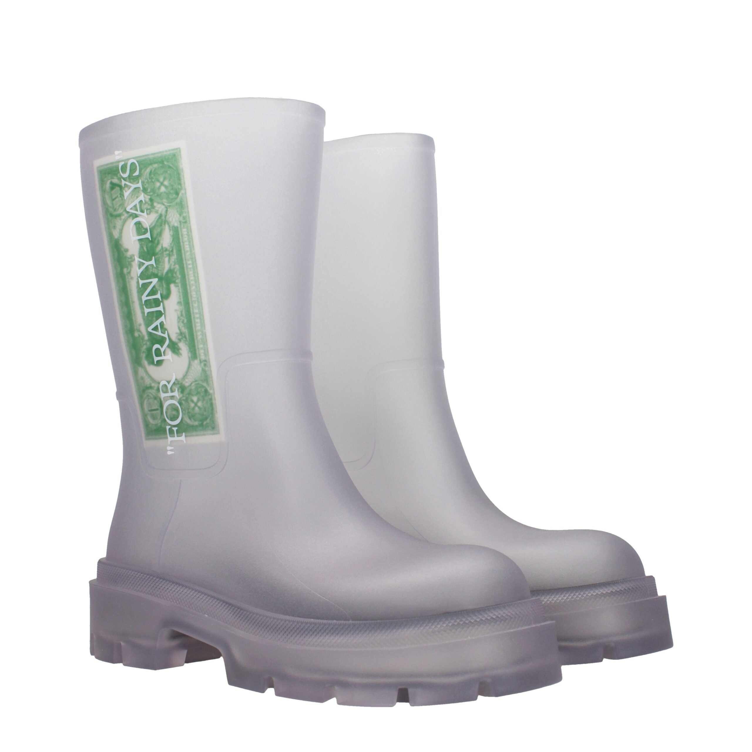 Off-White Transparent Pvc Ankle Men's Boots