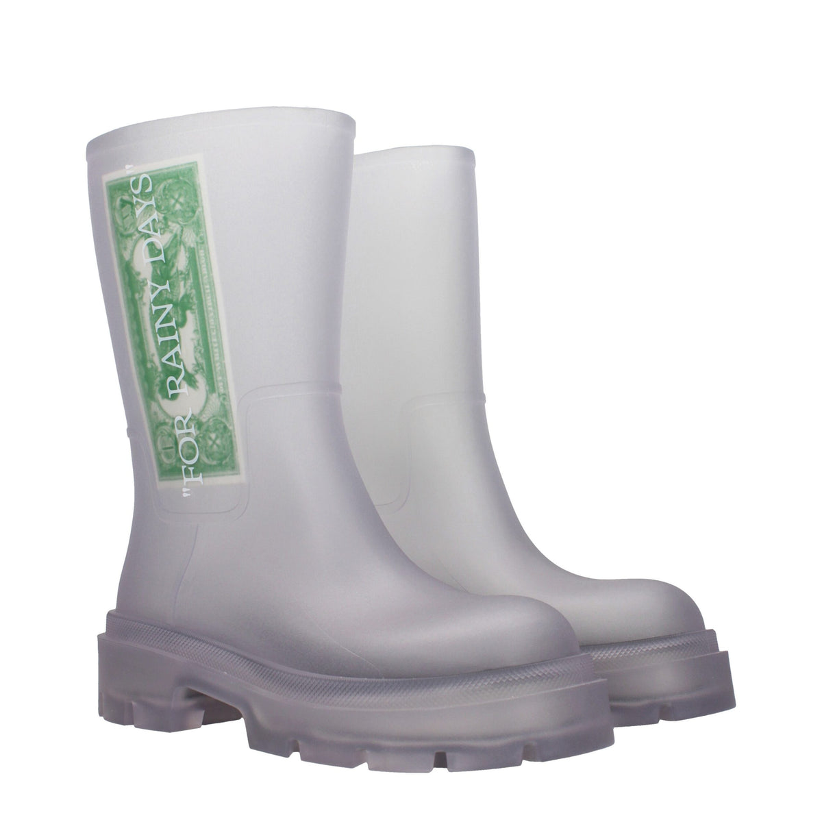 Off-White Transparent Pvc Ankle Men's Boots