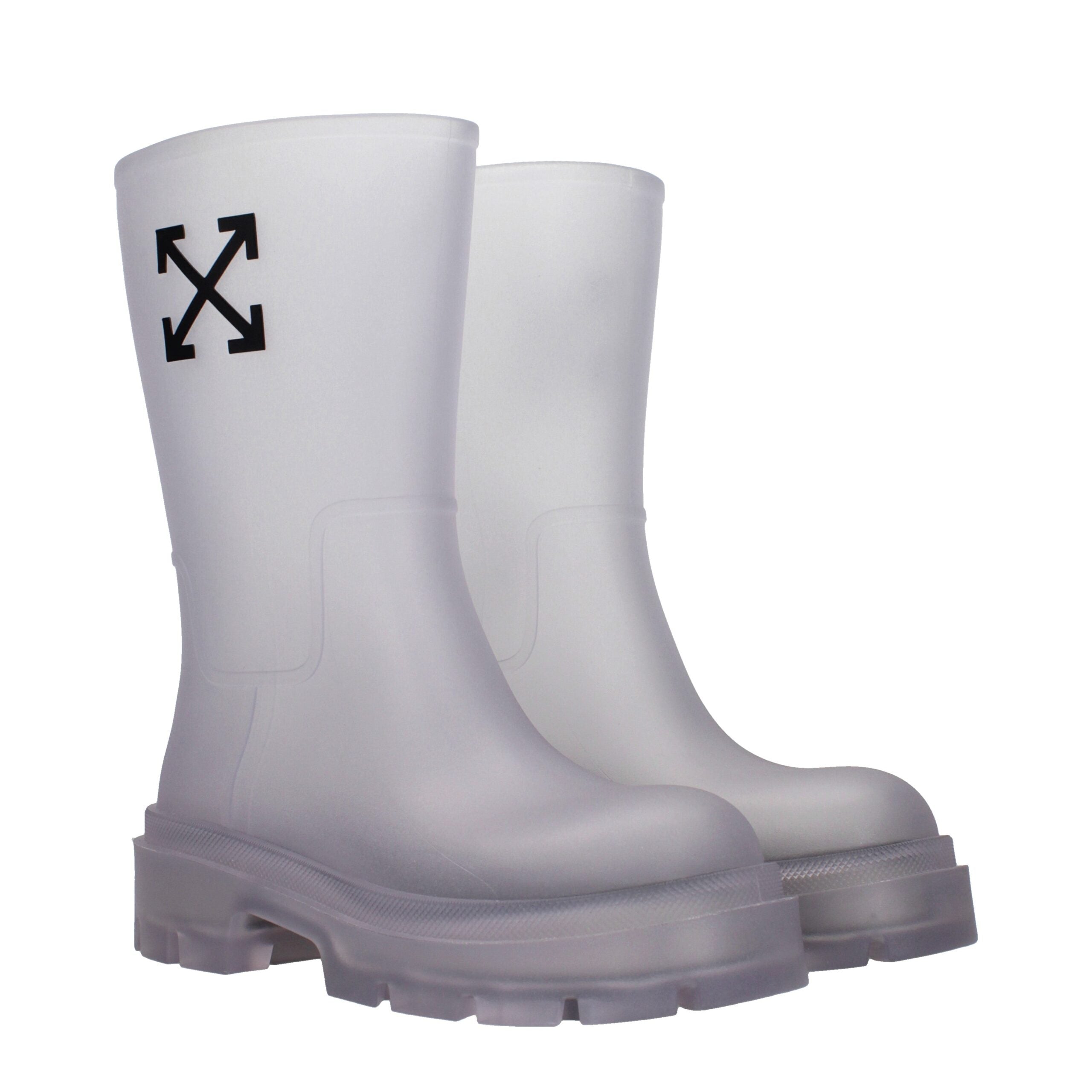 Off-White Transparent Pvc Ankle Women's Boots