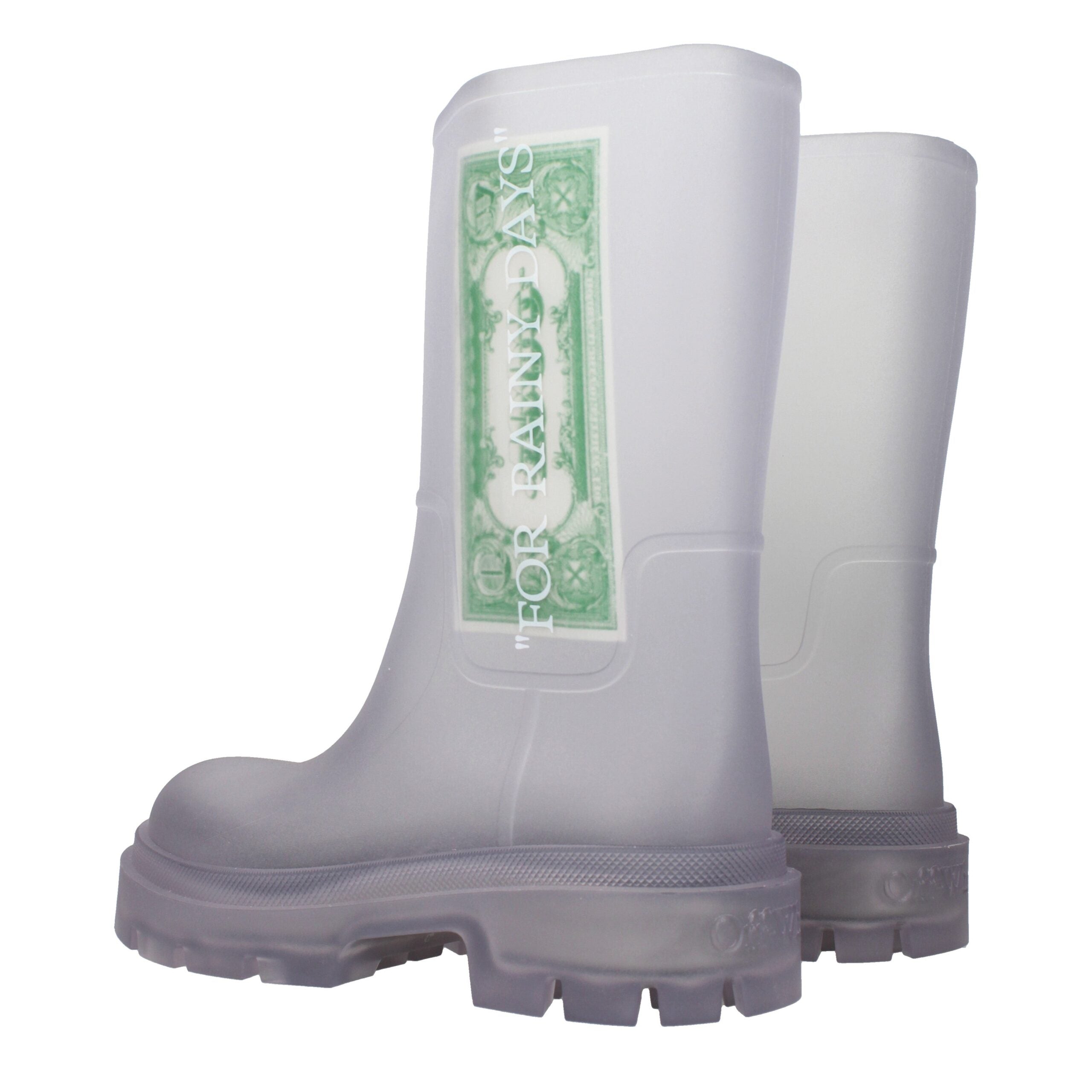 Off-White Transparent Pvc Ankle Men's Boots