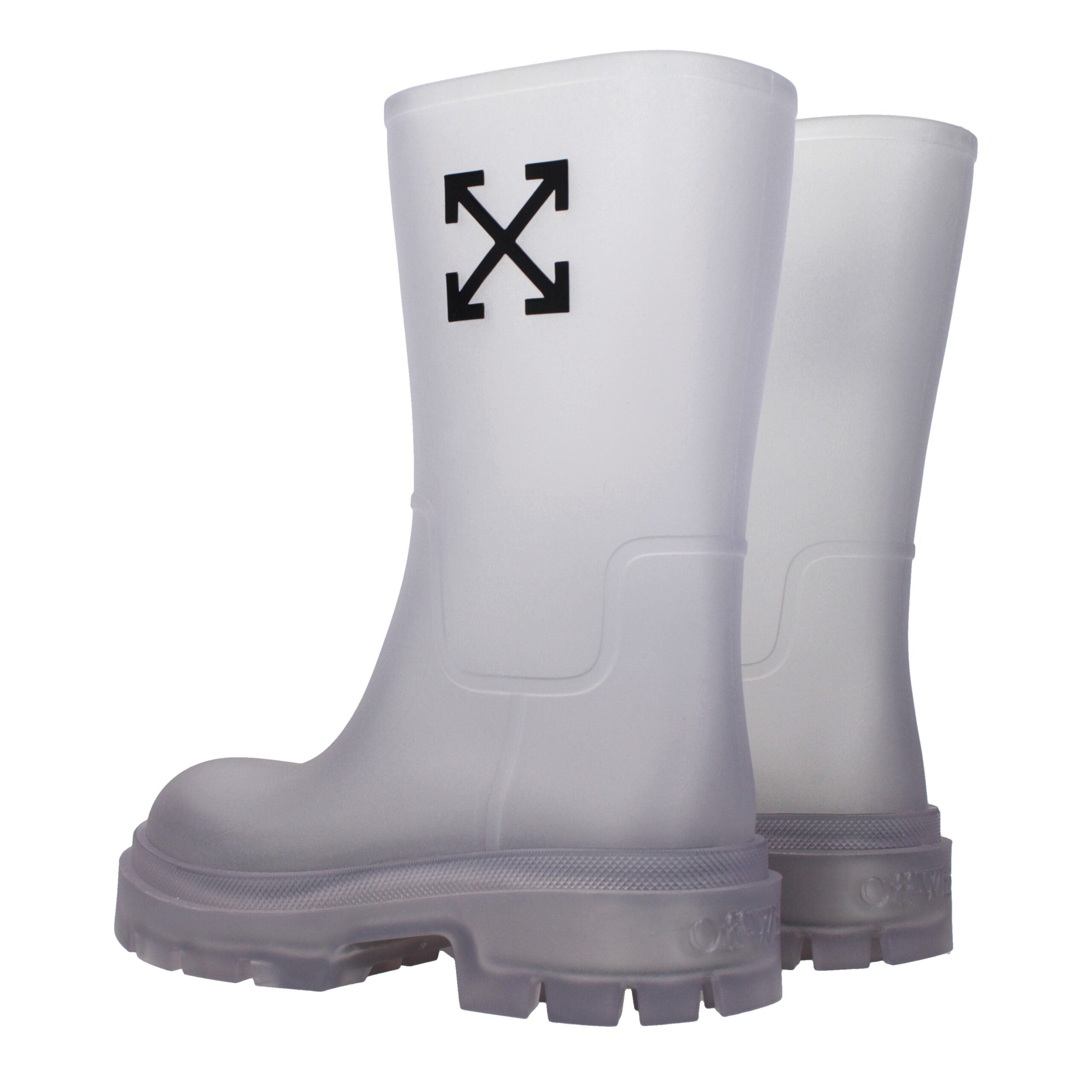 Off-White Transparent Pvc Ankle Women's Boots
