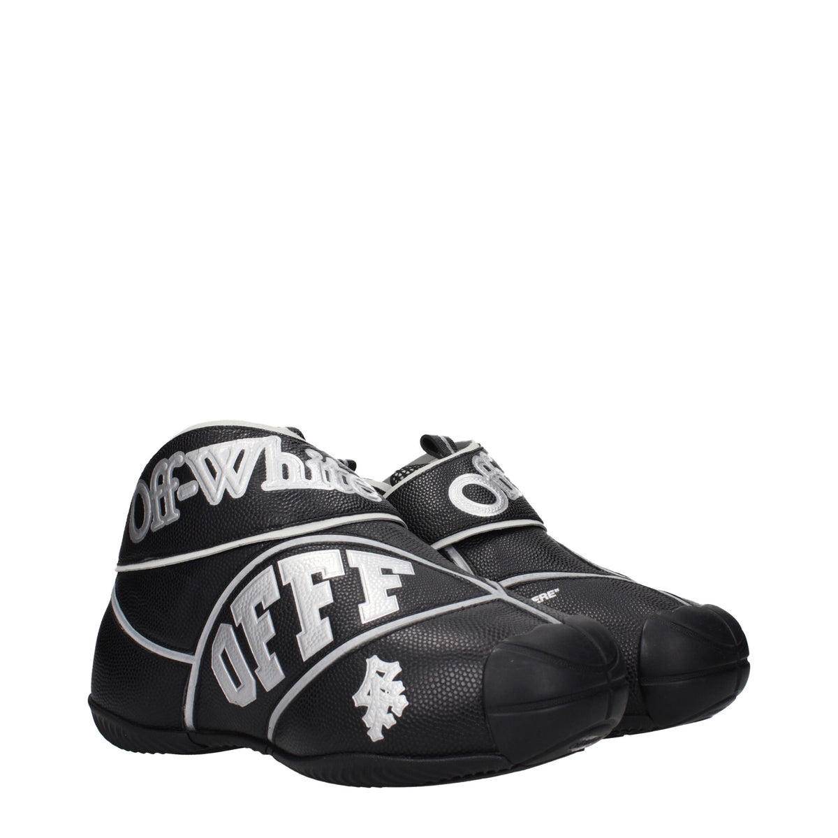 Off-White Black Leather High Top Men's Sneakers