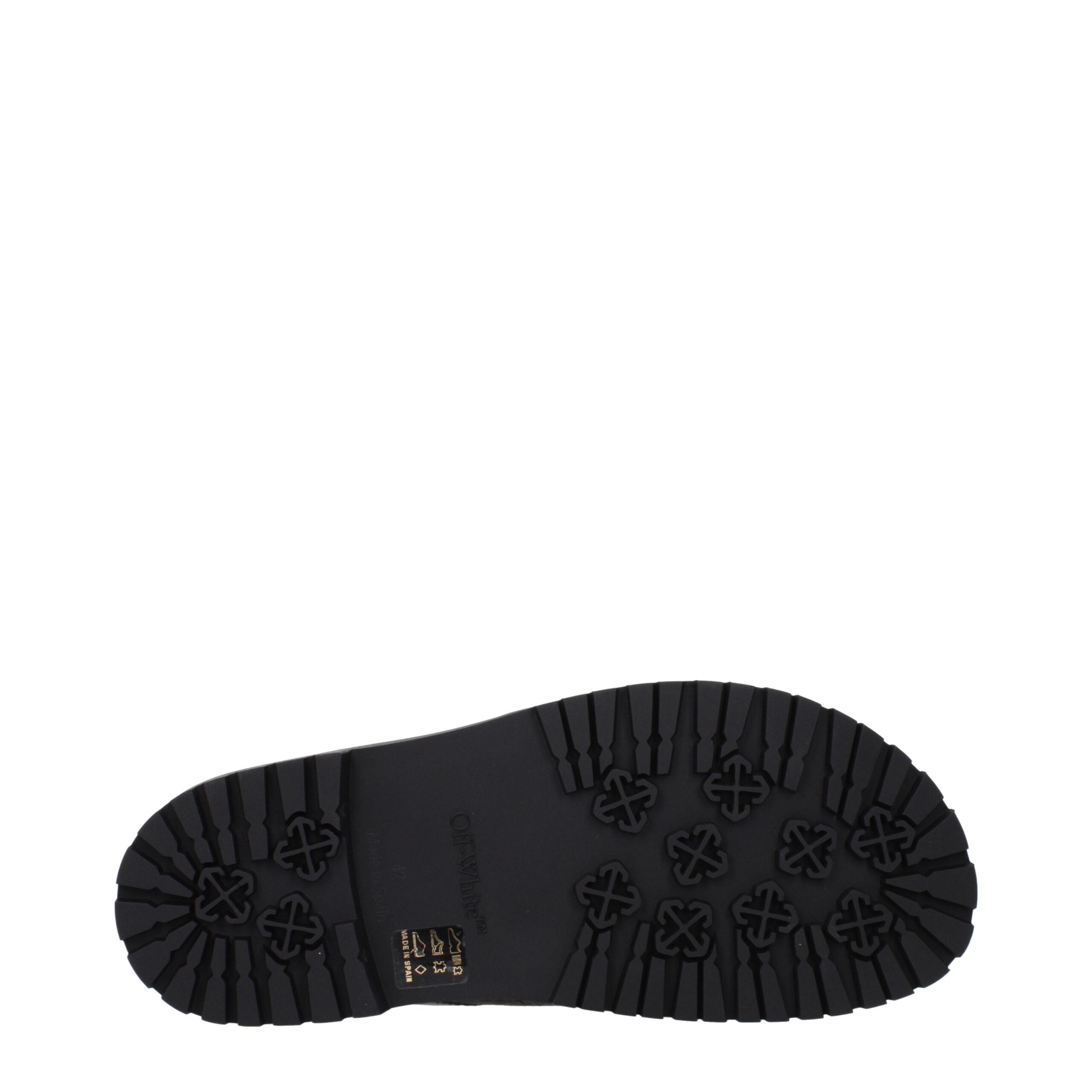 Off-White Green Fabric Flat Men's Sandals