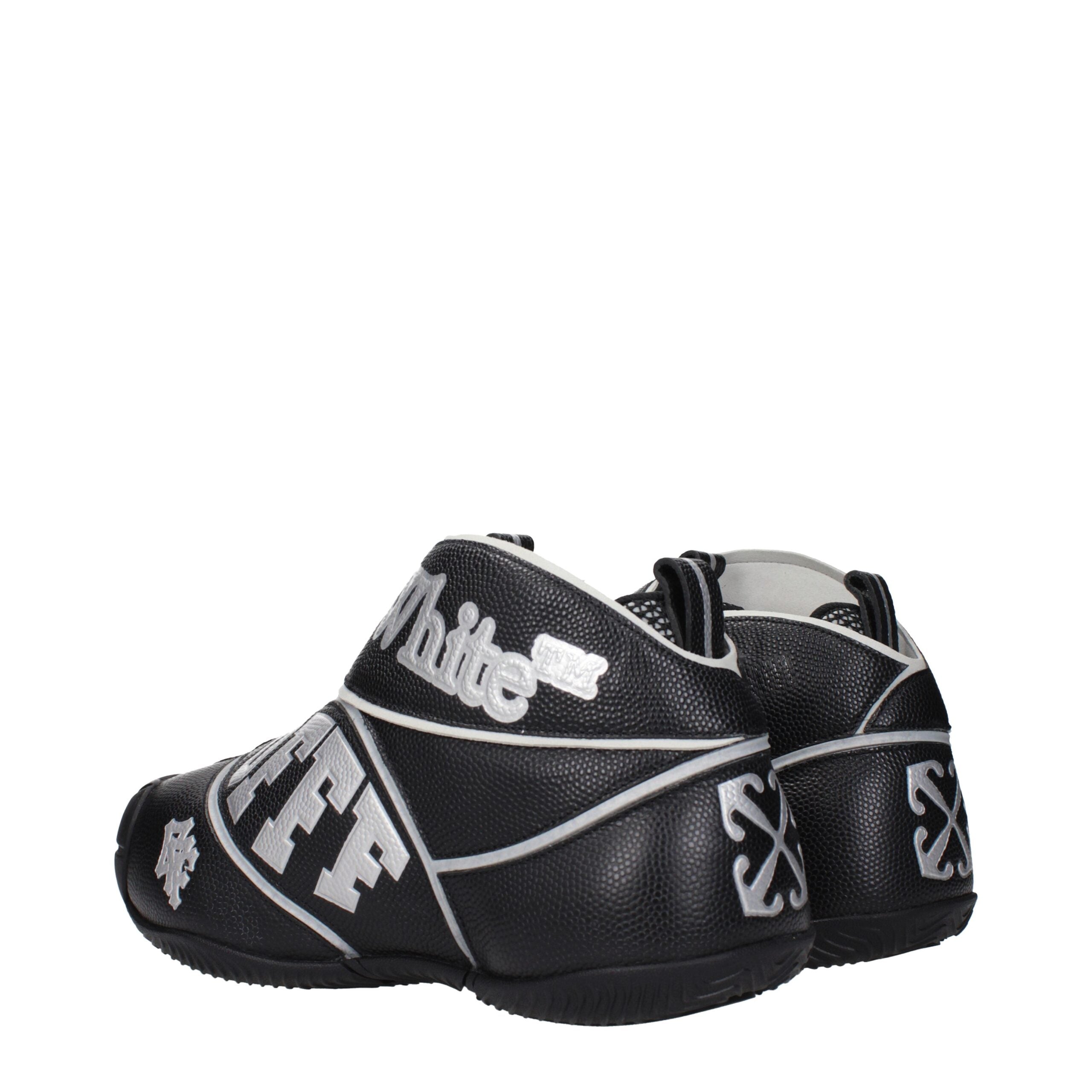 Off-White Black Leather High Top Men's Sneakers
