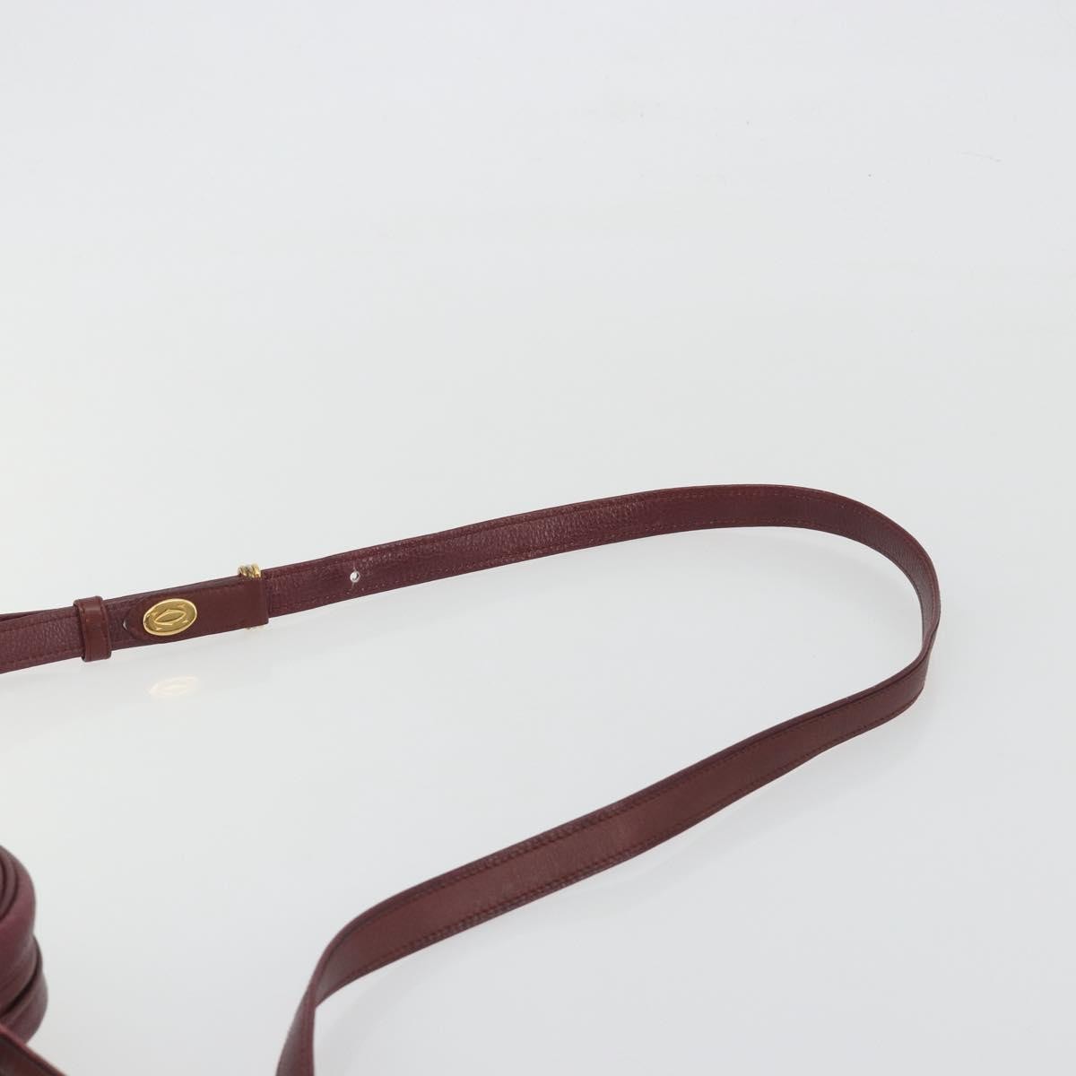 Cartier Tasseled Must De Cartier Leather Burgundy Leather Shoulder Bag Bag (Pre-Owned)