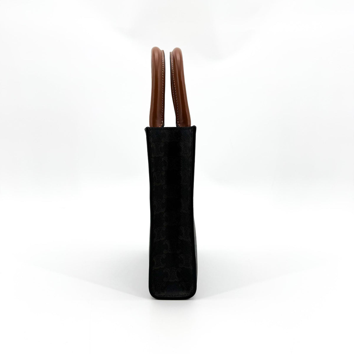 Celine Vertical Cabas Triomphe Coated Canvas Brown Canvas Tote Bag Bag (Pre-Owned)