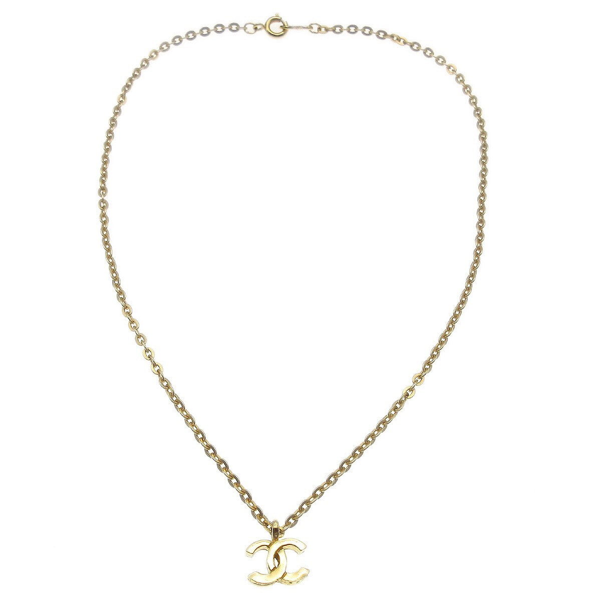Chanel Vintage Cc Pendent Plated Metal Gold Gold_Plated Jewelry (Pre-Owned)