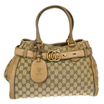 Gucci Running G Beige Canvas Handbag (Pre-Owned)