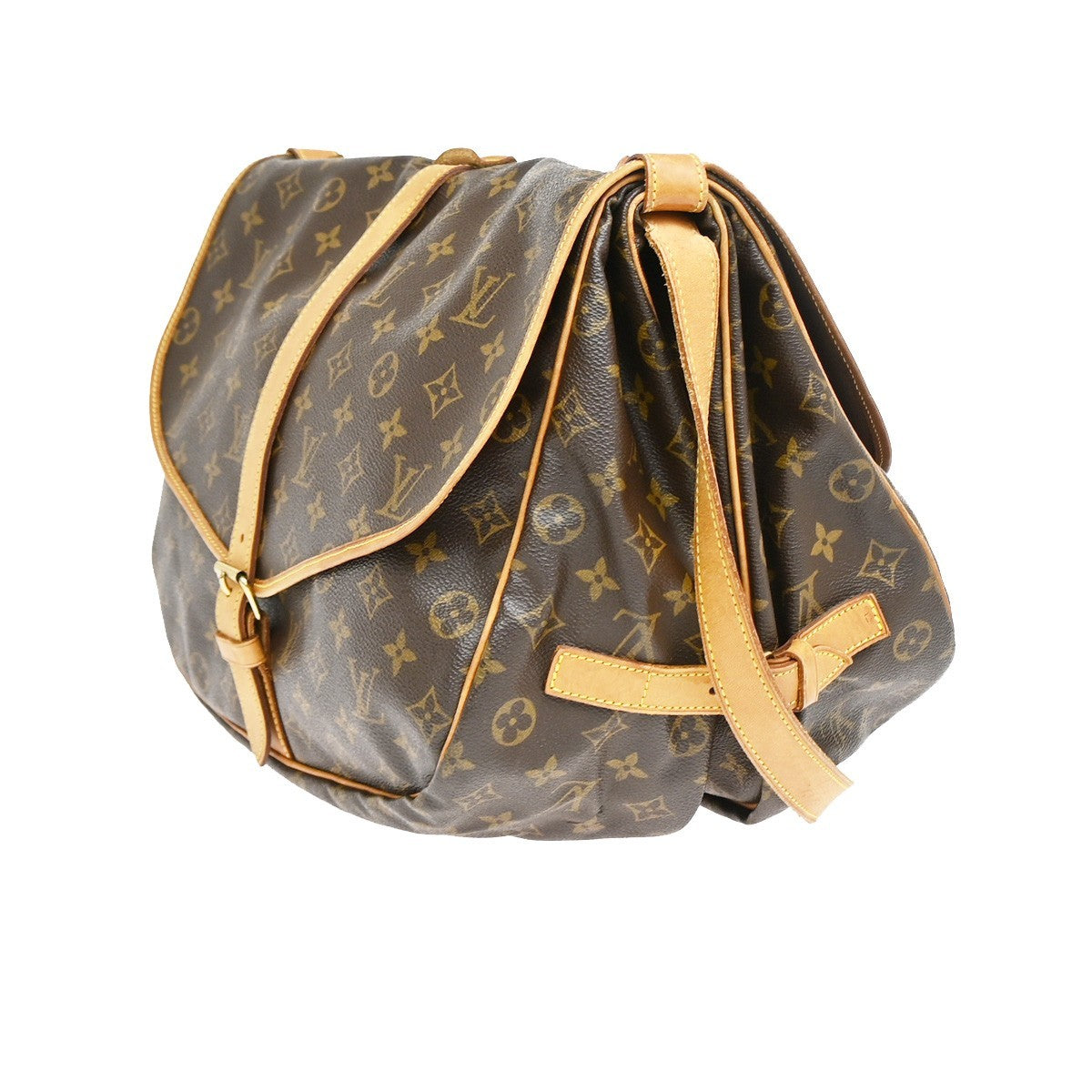 Louis Vuitton Saumur Monogram Canvas Brown Canvas Shoulder Bag Bag (Pre-Owned)
