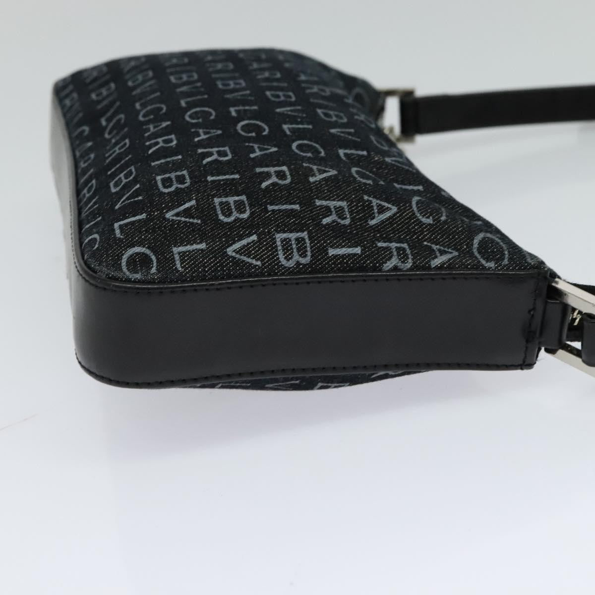 Bvlgari Logomania Canvas Black Canvas Shoulder Bag Bag (Pre-Owned)