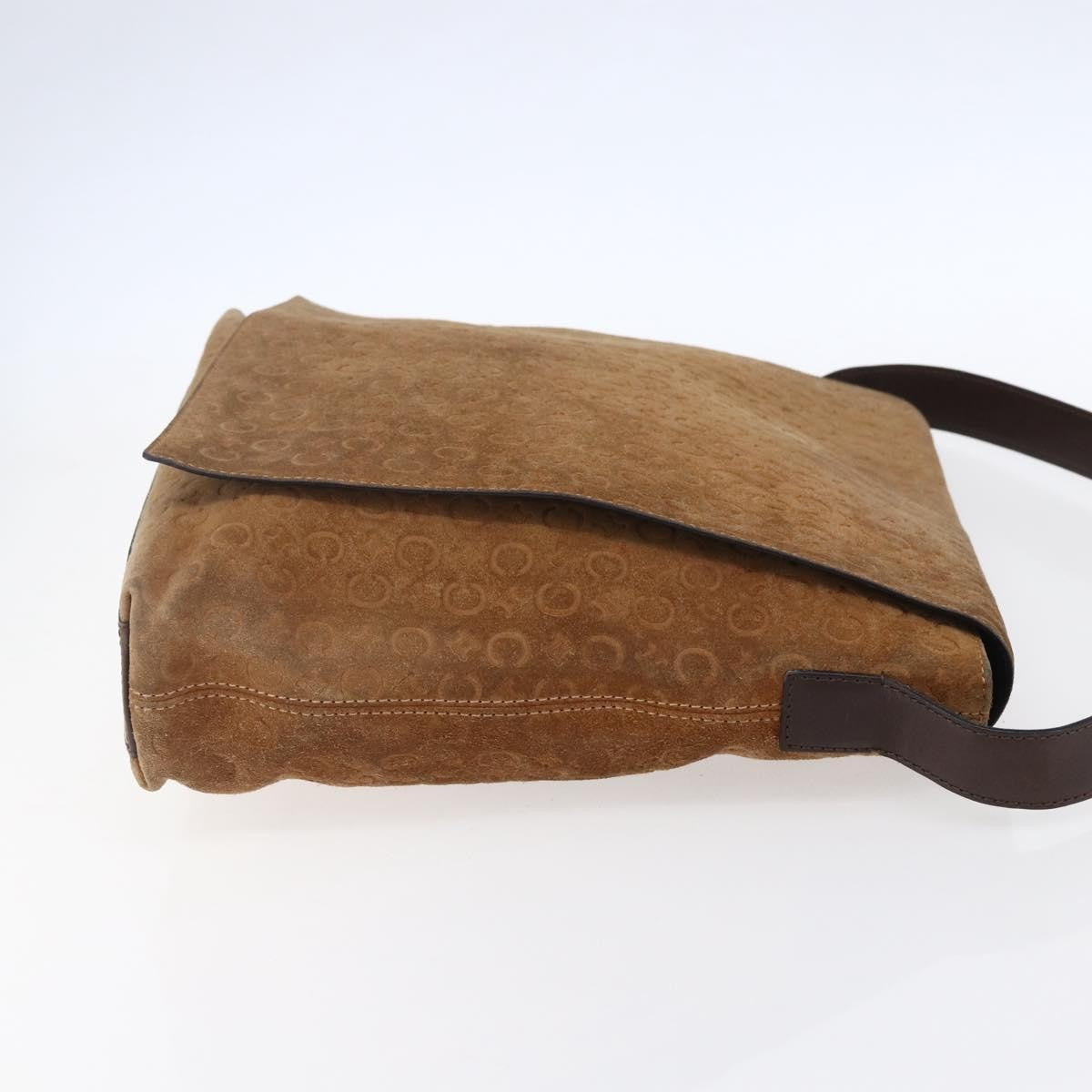 Celine C Macadam Shoulder Suede Beige Suede Shoulder Bag Bag (Pre-Owned)