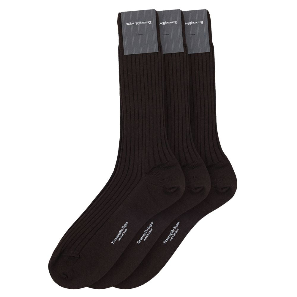 ZEGNA Brown Wool Men's Socks