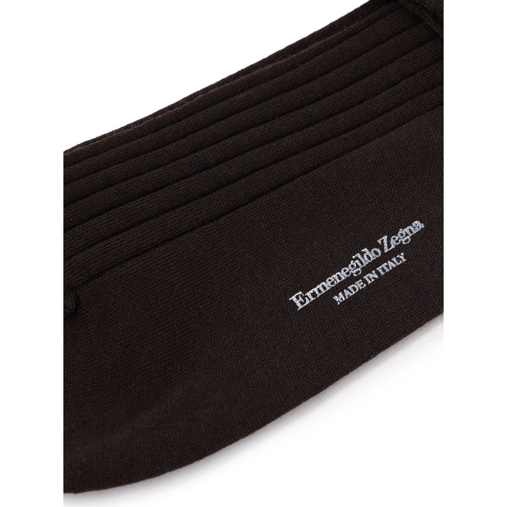 ZEGNA Brown Wool Men's Socks