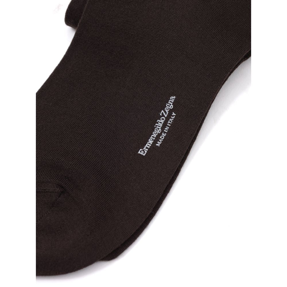 ZEGNA Brown Wool Men's Socks