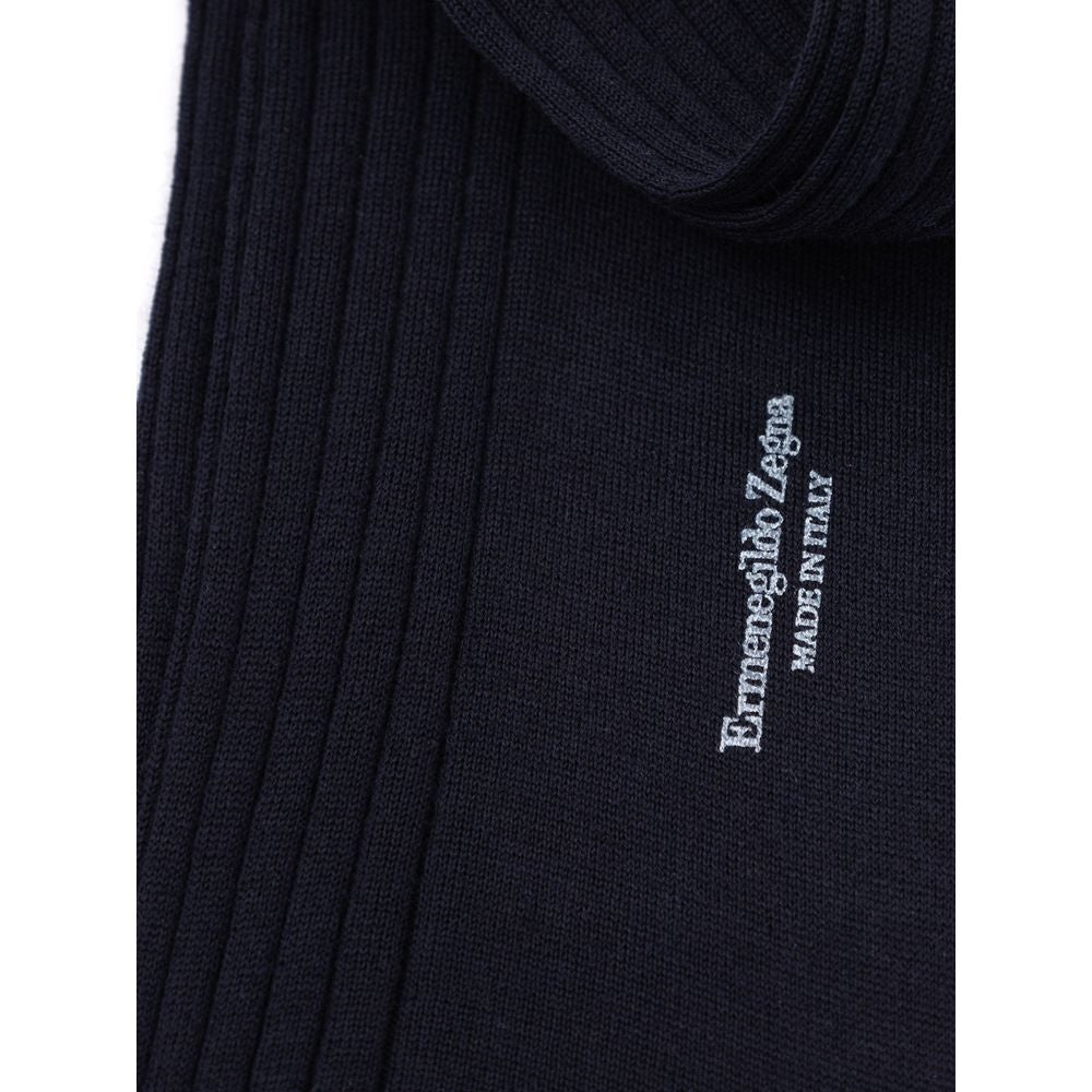 ZEGNA Navy Blue Wool Men's Socks